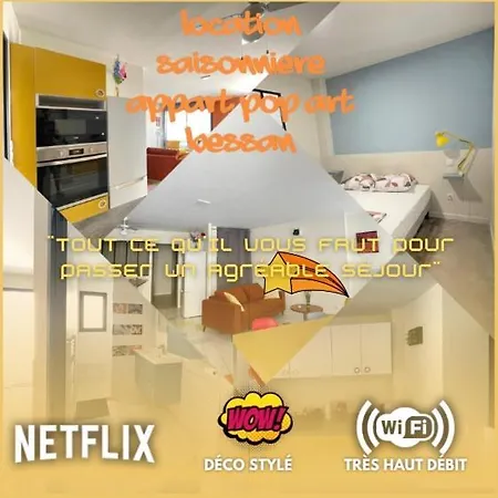 Appart Pop-Art Proche Autoroute, Plages Et Attractions, Wifi - Tv, Deco Stylee, Calme Bessan Exterior photo