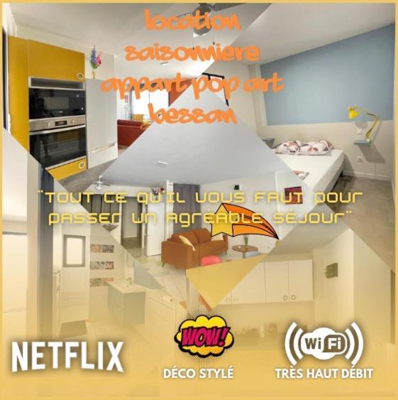 Pop-art Proche Autoroute, Plages Et Attractions, Wifi - Tv, Deco Stylee, Calme Apartment